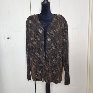 Anna Maxwell Vintage Gold Sparkle Blazer Shall Cardigan